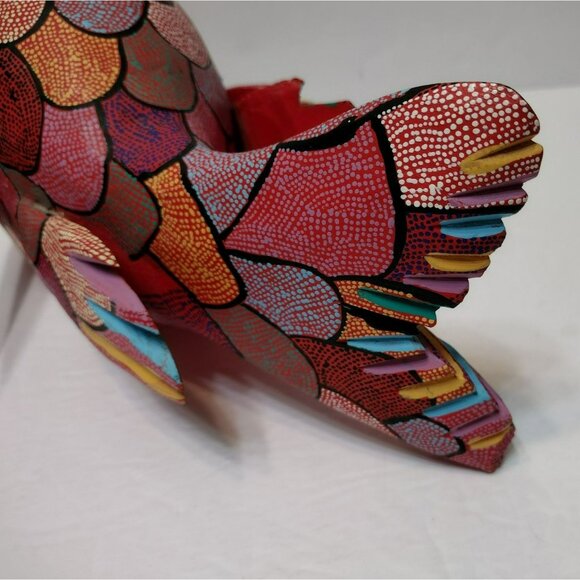 Pepe Santiago Oaxacan Alebrije Folk Art Fish Statue, Hand Painted Wood Carving - Picture 9 of 12